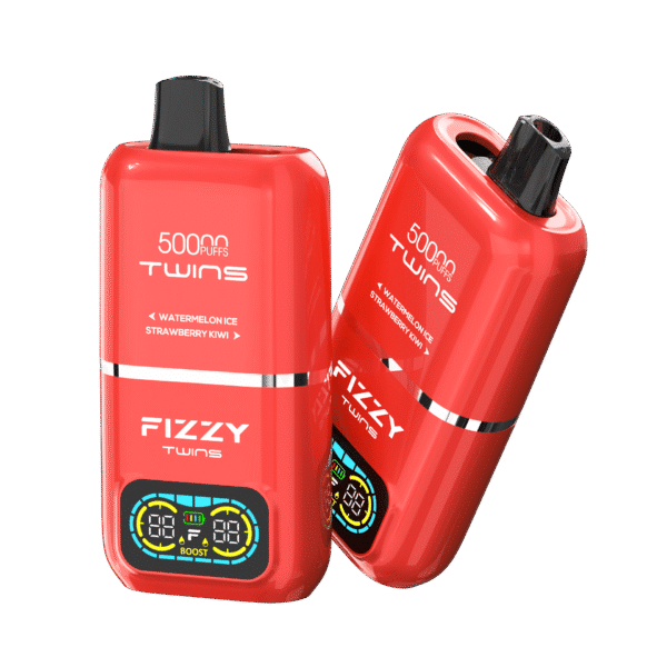 Fizzy Twins vape, watermelon and strawberry flavors.