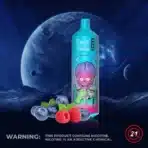 Vape with fruit and space-themed packaging.