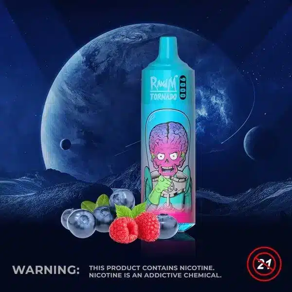 10011.jpg.webp Vape with fruit and space-themed packaging.