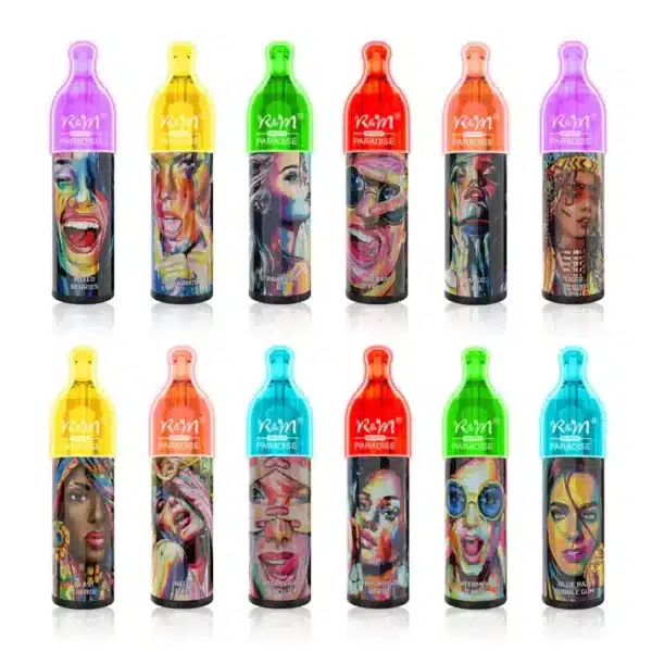 Colorful vape pens with artistic faces