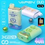 Vape devices with dual tank and flavor switch.