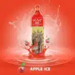 Red apple ice vape with water splash design.