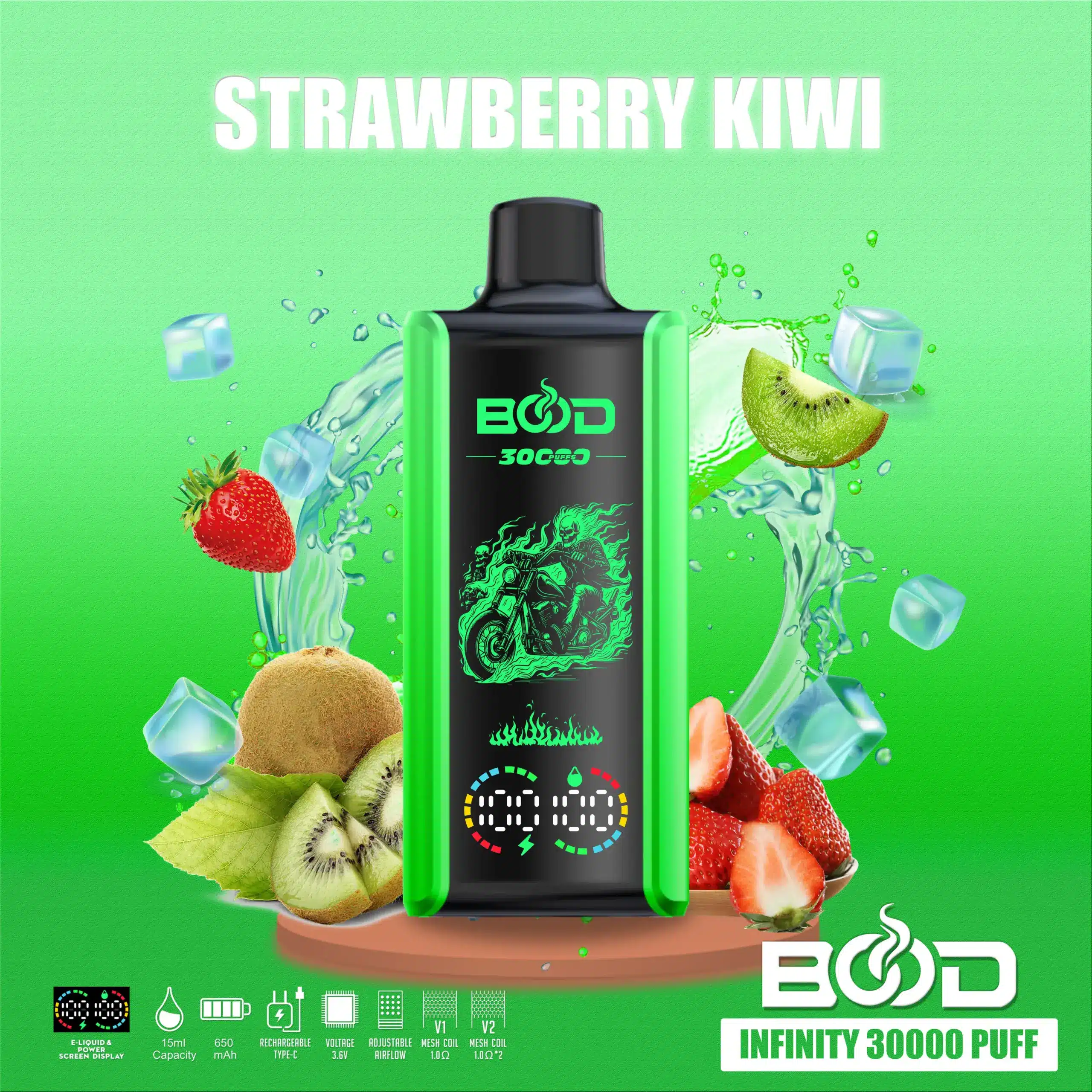 BOOD-INFINITY-30000-PUFF-STRAWBERRY-KIWI-scaled BOD 30000 puff vape, strawberry kiwi flavor