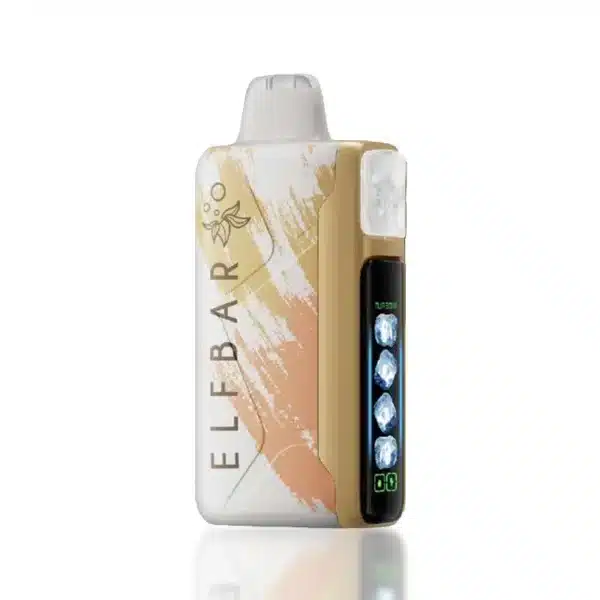 Elf Bar disposable vape with digital display screen.