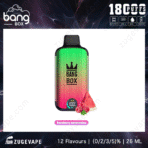 Bang Box vape, raspberry watermelon flavor, 18,000 puffs.