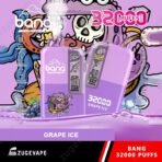 Bang Grape Ice vape, 32000 puffs, purple design.