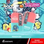 Colorful vape product with Peach Ice flavor.