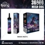 Bang vape with 36 puffs, mixed fruits flavor.