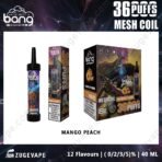 Bang disposable vape, mango peach flavor, 36 puffs