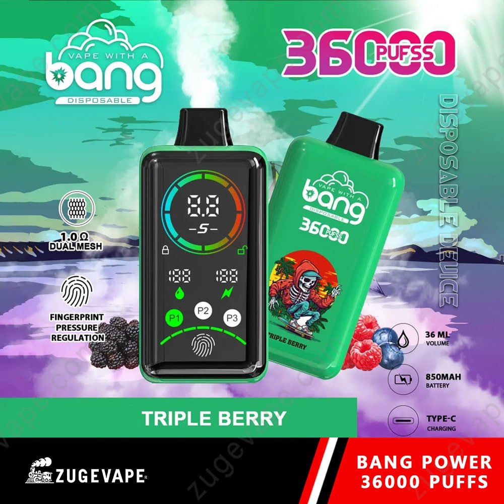 Bang-36000-Puffs-Power-Triple-Berry.jpg Bang disposable vape, Triple Berry, 36000 puffs.