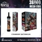 Bang strawberry watermelon vape, 36 puffs, mesh coil.
