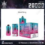 Mixed berry vape products with packaging.