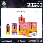 Peach Mango vape, 20000 puffs, disposable, 12 flavors.