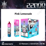 Bang Beach Pink Lemonade vape, 2200 puffs, packaging.