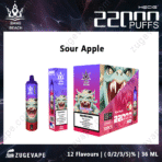 Sour Apple vape packaging with 2200 puffs.