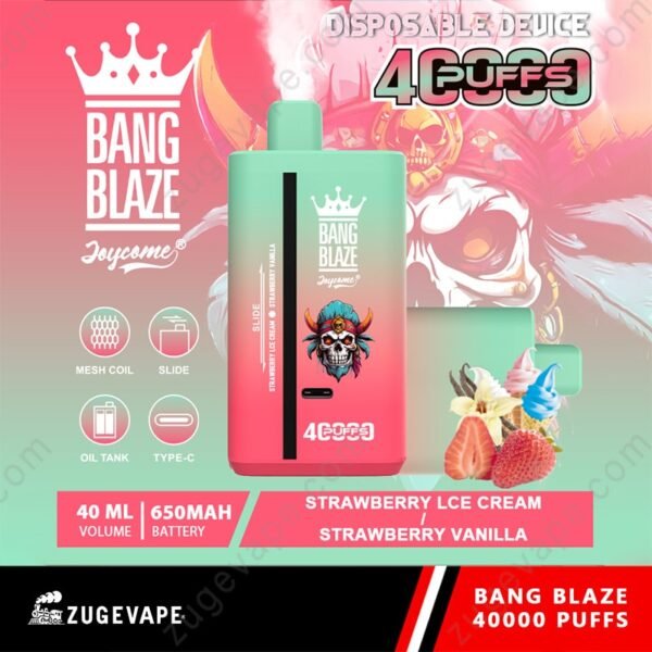 Bang Blaze vape, 40,000 puffs, strawberry flavor