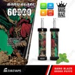 Bang Blaze vape pen, cool mint flavor, 60000 puffs.