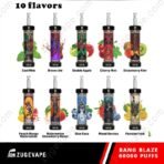 Ten vape flavors including Cool Mint and Mixed Berries.