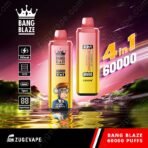 Bang Blaze vape with 60,000 puffs, four flavors.