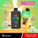 Bang Ice vape, pineapple coconut flavor, 36000 puffs.