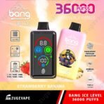 Bang disposable vape, strawberry banana flavor, 36000 puffs.