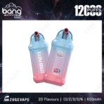 Bang vape device, 12000 puffs, peach ice flavor.
