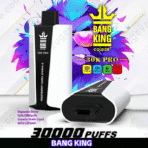 Bang King vape, 30000 puffs, colorful design.