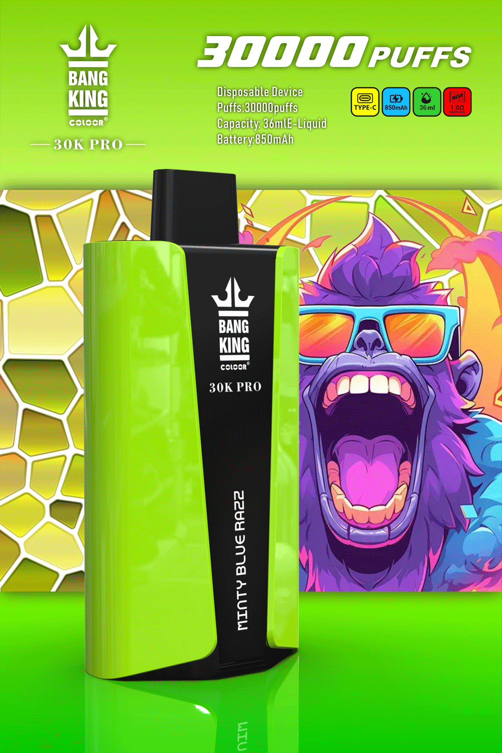 Bang-King-30000Puffs-Pro-Mint-Blue-Razz.png Bang King 30K Pro disposable vape device