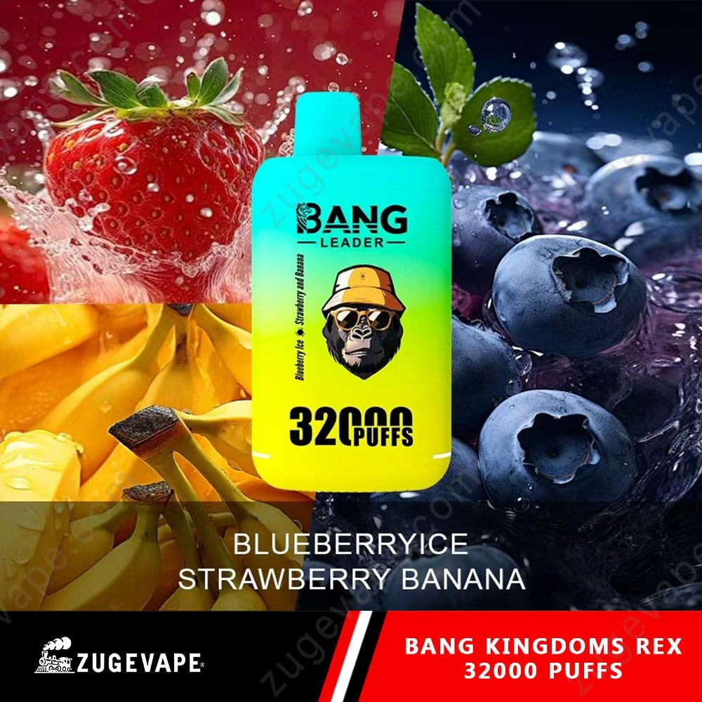 Bang-King-King-32000-Puffs-BLUEBERRYICE-STRAWBERRY-BANANA.jpg Vape device with blueberry, strawberry, banana flavors.