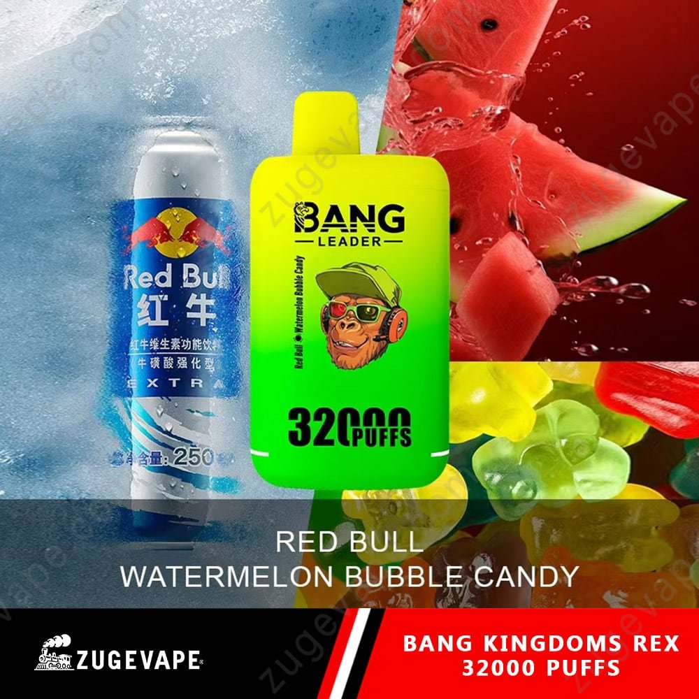 Bang-King-King-32000-Puffs-RED-BULL-WATERMELON-BUBBLE-CANDY.jpg Red Bull and vape with watermelon bubble candy flavor.