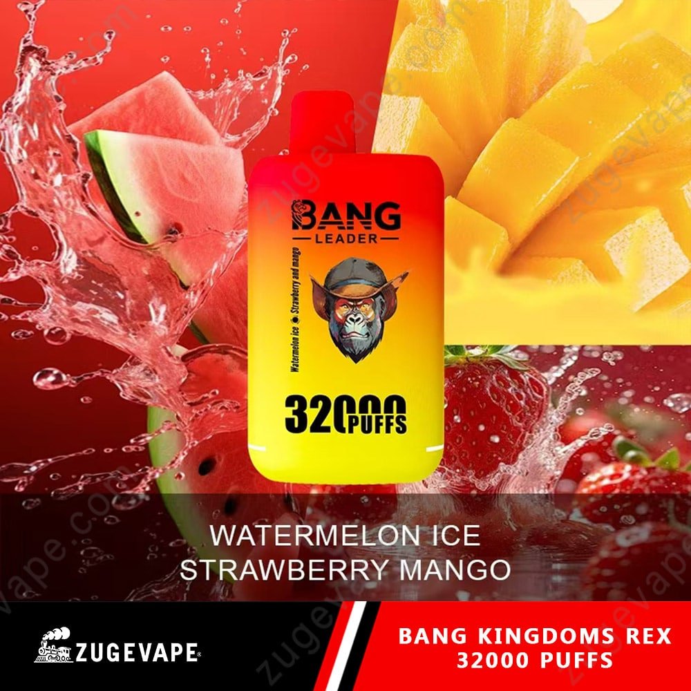 Bang-King-King-32000-Puffs-WATERMELON-ICE-STRAWBERRY-MANGO.jpg Bang vape 32000 puffs watermelon strawberry flavor.