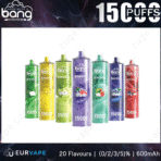 Bang disposable vapes, various flavors and colors.