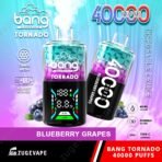 Bang Tornado vape, blueberry grape flavor, 40000 puffs.