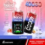Bang Tornado vape, 40000 puffs, adjustable power.
