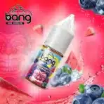 Blueberry watermelon vape juice bottle with splash background.