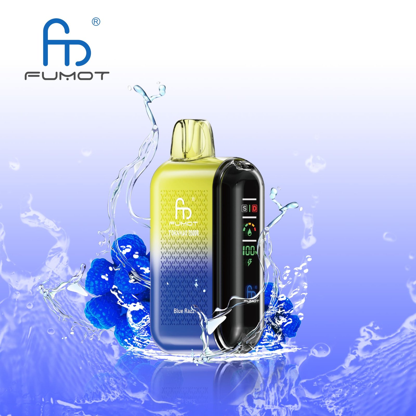 Blu-Razz.jpg Fumit vape device with digital display and liquid splash