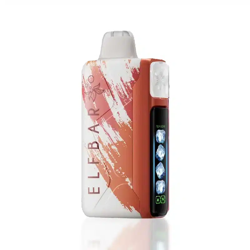 CherryPomegranateCranberryElfbarIceKing30000Vape-50mgNicotine30kPuffs Colorful vape device with digital display.
