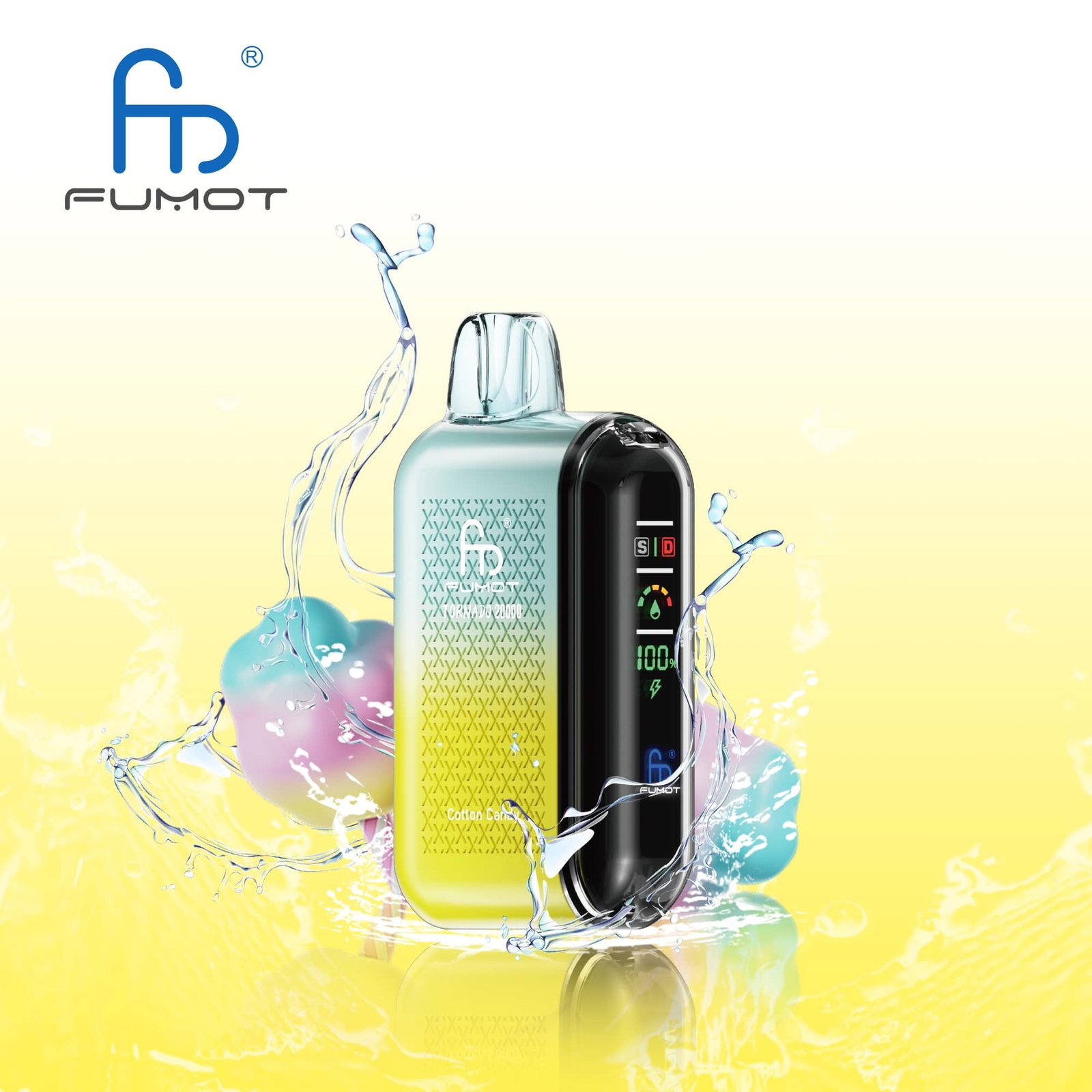 Cotone-Caramella.jpg Colorful vape device with water splash design.