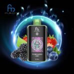 Vape device with berries and swirling energy.
