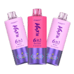 Three colorful 6-in-1 Vape Devices.