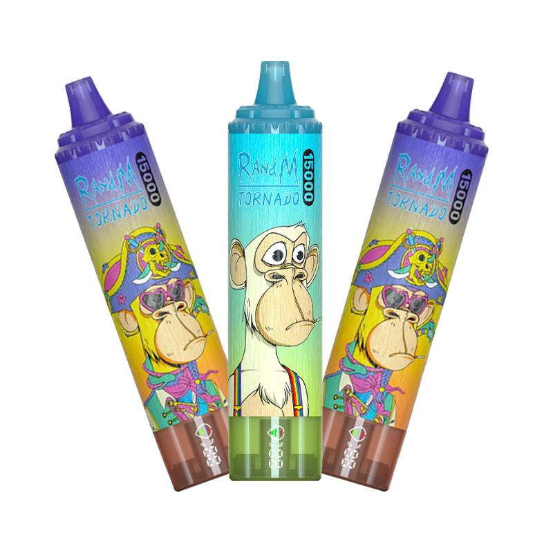 Colorful vape pens with monkey design.