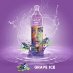Grape ice vape with abstract face design.