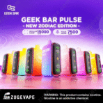 Geek Bar Pulse Zodiac Edition vape display.