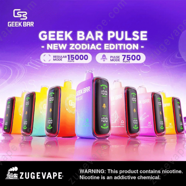 Geek Bar Pulse Zodiac Edition vape display.