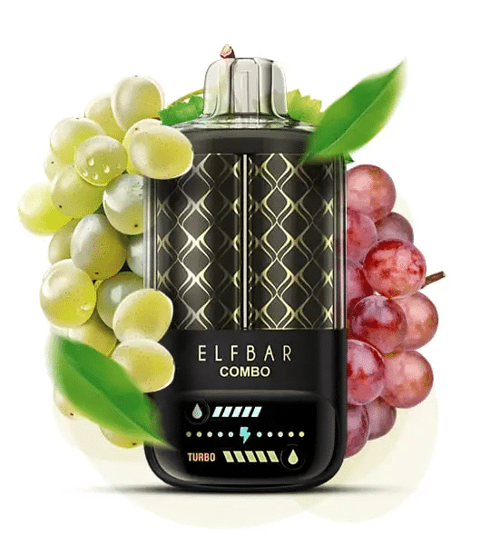 Grüne Traube & Traubengeschmack Elfbar Combo 25000 Elf Bar Combo vape with grapes, modern design