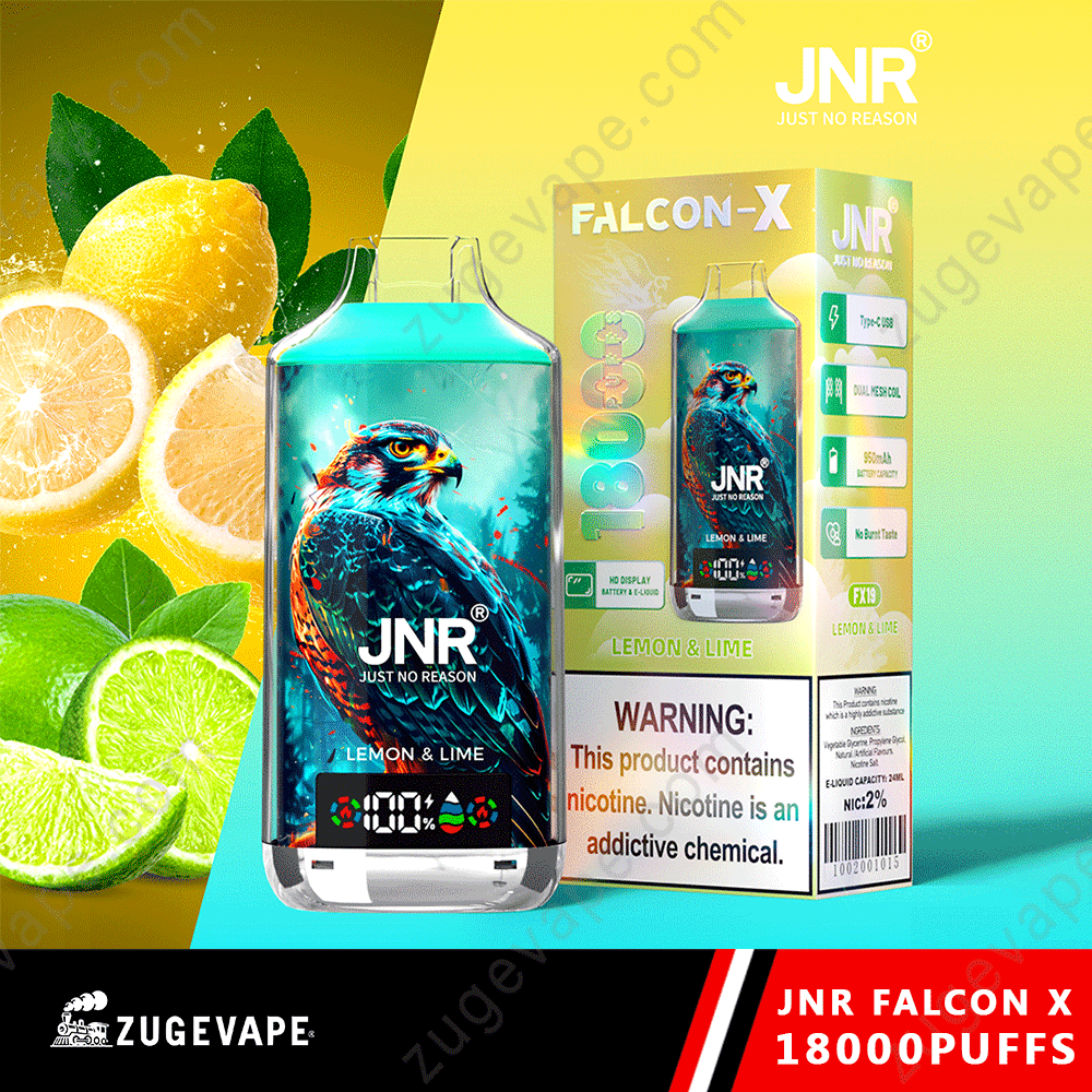 JNR-Falcon-X-18000-Puffs-Lemon-Lime.png JNR Falcon X Lemon Lime Vape, 18000 puffs.