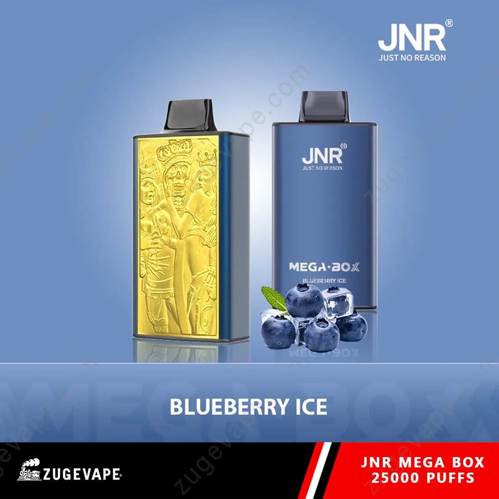 JNR-Mega-Box-25000-Puffs-Azul-Hielo.jpg JNR Mega Box Blueberry Ice vape, 25000 puffs.