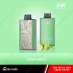 JNR Mega Box, sour apple flavor vape.