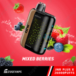 Vape device with mixed berries flavor background.