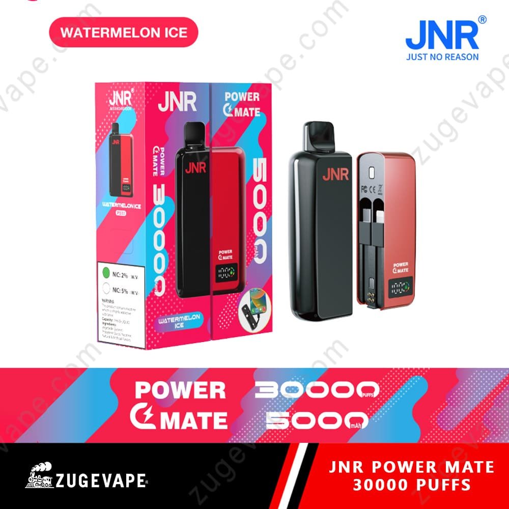 JNR-Power-Mate-30000-Puffs-Watermelon-Ice.jpg JNR vape, Watermelon Ice, 30000 puffs.